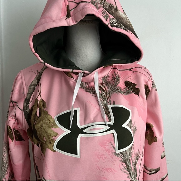 Under Armour • Pink Camo Pattern Hoodie Sweatshirt - Picture 2 of 5